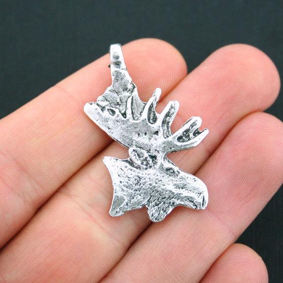 2 breloques argentées antiques Moose - SC4838