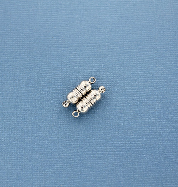 Antique Silver Tone Magnetic Clasps - 18mm x 6mm - 2 Clasps 4 Pieces - Z707