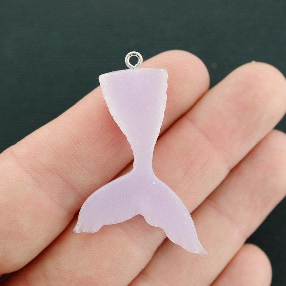 SALE 2 Mermaid Tail Resin Charms 2 Sided - K278