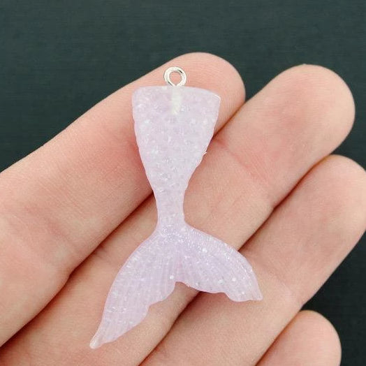 SALE 2 Mermaid Tail Resin Charms 2 Sided - K278