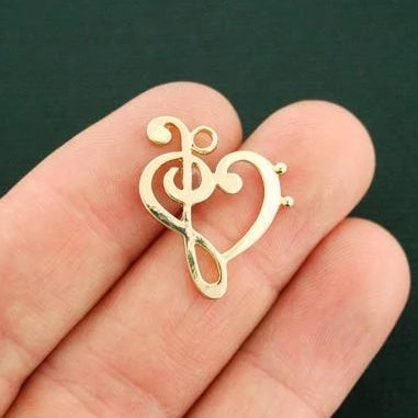 2 Music Note Gold Tone Charms - GC103