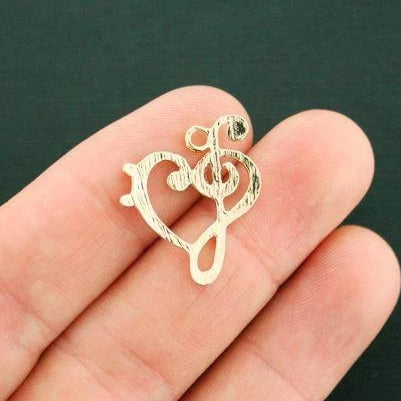 2 Music Note Gold Tone Charms - GC103