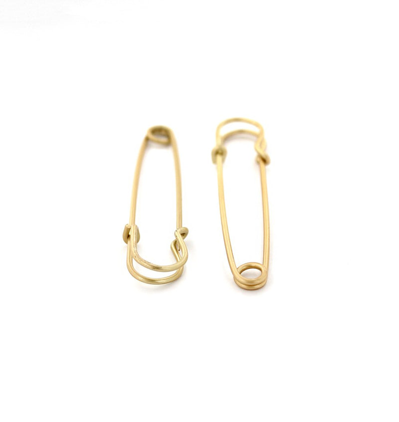 Gold Tone Safety Pins - 60mm x 16mm - 2 Pieces - Z946