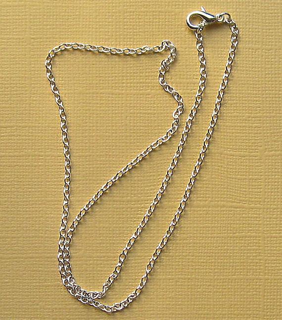 Colliers de chaîne de câble de ton argent 18" - 2mm - 2 colliers - N002