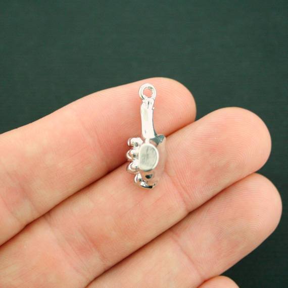 2 Thumbs Up Hand Antique Silver Tone  Charms 3D - SC7269