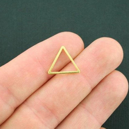 2 Triangle Connector Antique Gold Tone Charms 2 Sided - GC782