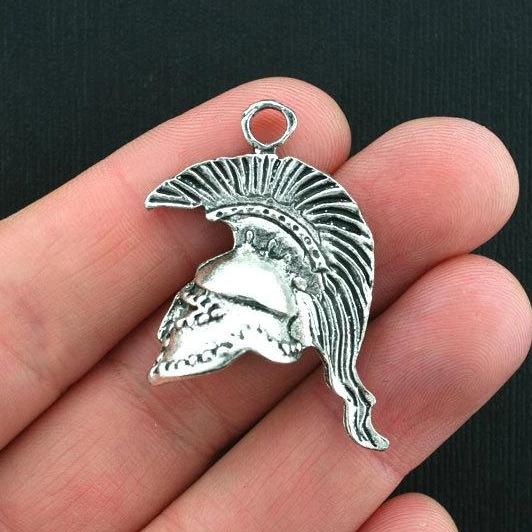 2 Casque de Troie Antique Silver Tone Charms 3D - SC3611