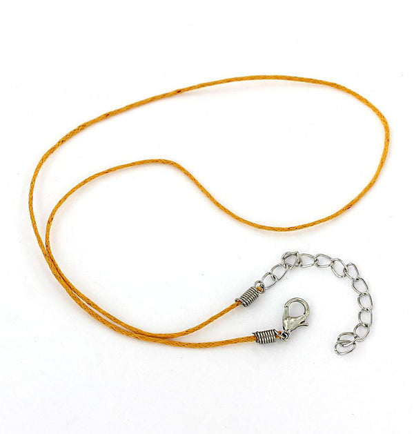 Dark Yellow Wax Cord Necklace 15" Plus Extender - 1mm - 2 Necklaces - N346