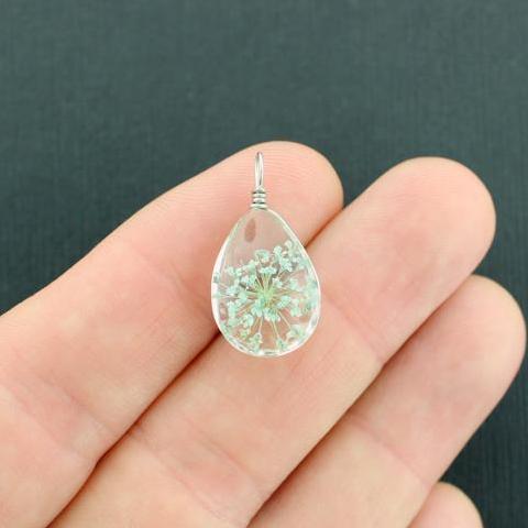 2 Wish Pendant Glass Charms - Z613