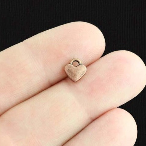 20 breloques coeur ton cuivre antique 2 faces - BC161