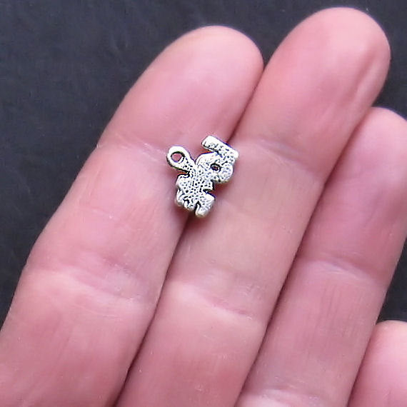 20 Love Antique Silver Tone Charms - SC291