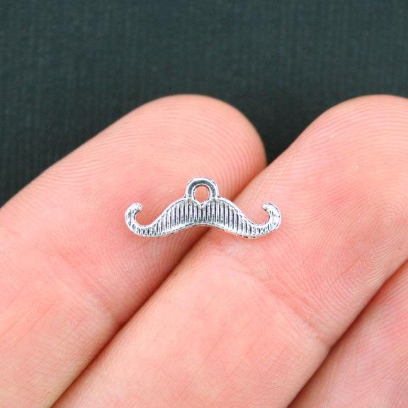 20 Mustache Antique Silver Tone Charms - SC3920