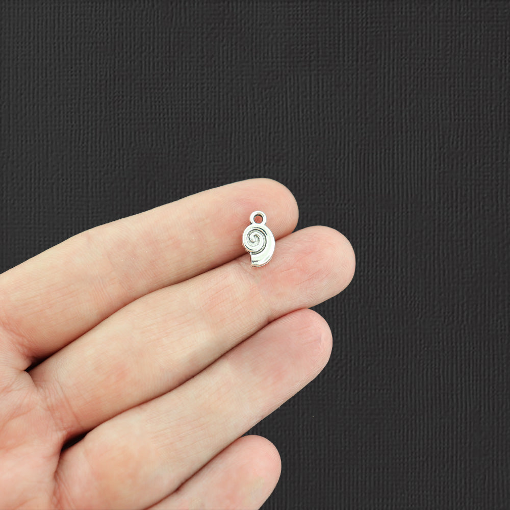 20 breloques en argent antique coquillage 2 faces - SC5911