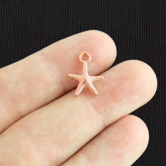 20 Starfish Rose Gold Tone Charms 2 Sided - GC704