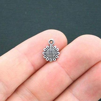 20 Sunflower Antique Silver Charms - SC4364