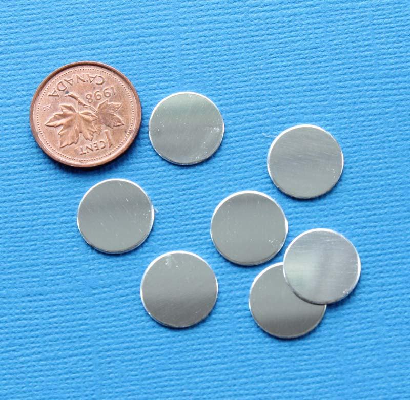 Ébauches d'estampage circulaires - Aluminium argenté - 12,5 mm - 20 étiquettes - MT149