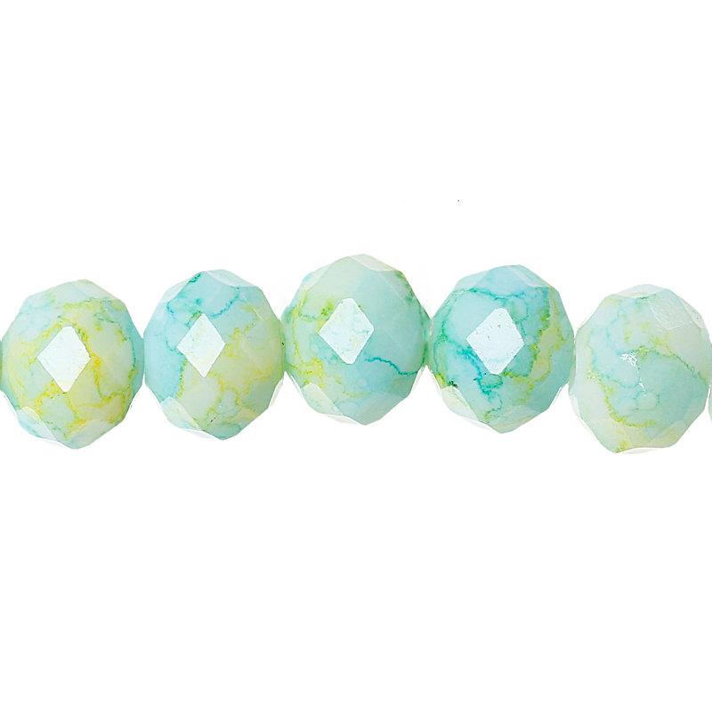Faceted Glass Beads 10mm - Spring Green and Yellow - 20 Beads - BD787