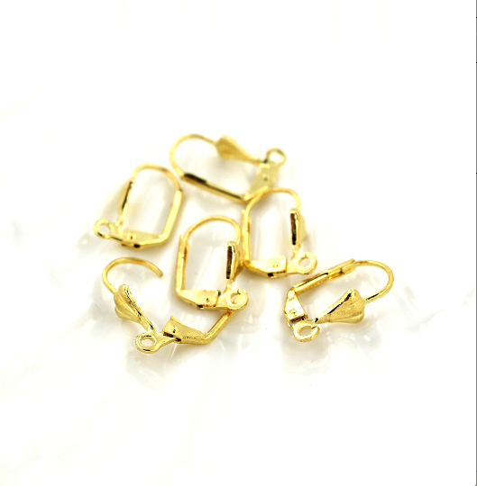 Boucles d'oreilles dorées - Fils à levier arrière - 17 mm x 11 mm - 20 pièces 10 paires - Z831