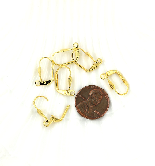 Boucles d'oreilles dorées - Fils à levier arrière - 17 mm x 11 mm - 20 pièces 10 paires - Z831