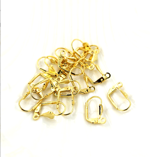 Gold Tone Earrings - Lever Back Wires - 17mm x 11mm - 20 Pieces 10 Pairs - Z831