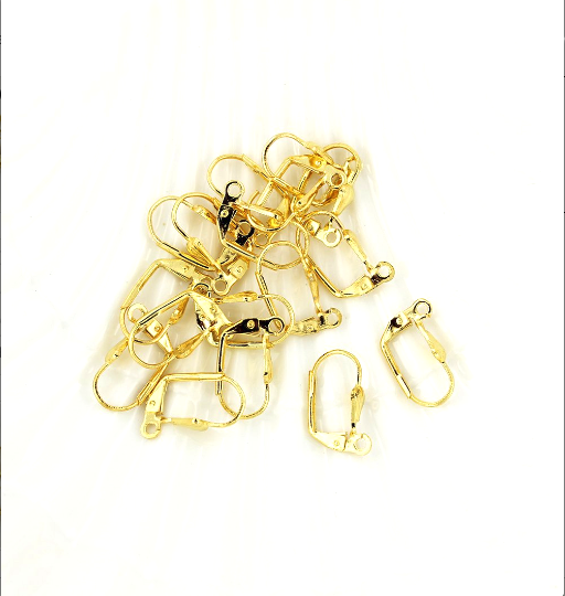 Boucles d'oreilles dorées - Fils à levier arrière - 17 mm x 11 mm - 20 pièces 10 paires - Z831