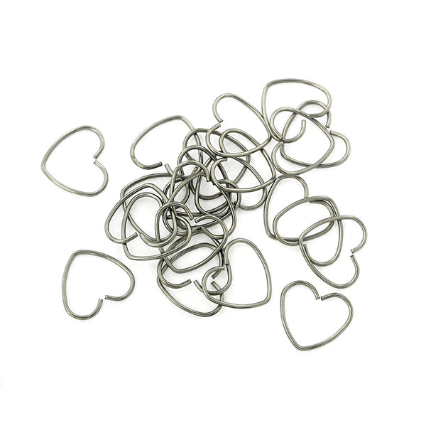 Stainless Steel Heart Hook Clasps - 13mm x 11.5mm - 20 Clasps - MT700