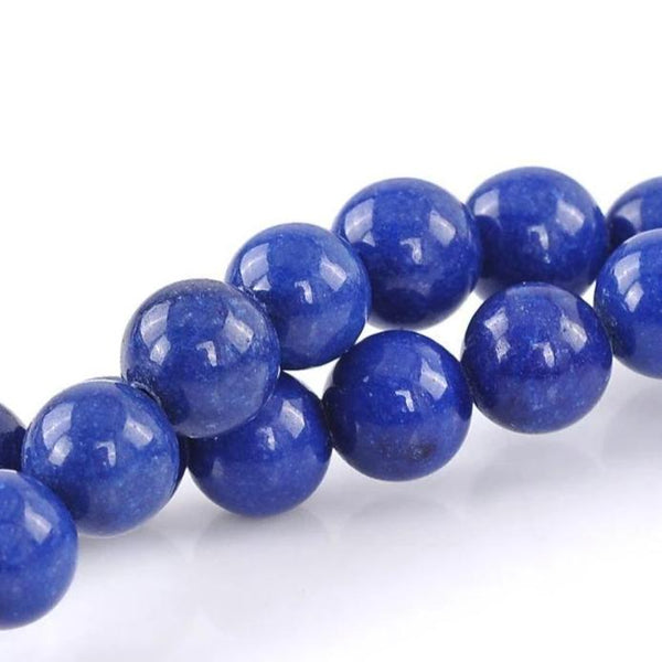Perles Rondes Imitation Lapis Lazuli 8mm - Bleu Foncé - 20 Perles - BD221