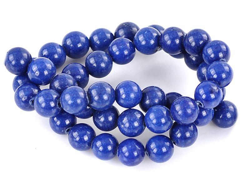 Perles Rondes Imitation Lapis Lazuli 8mm - Bleu Foncé - 20 Perles - BD221