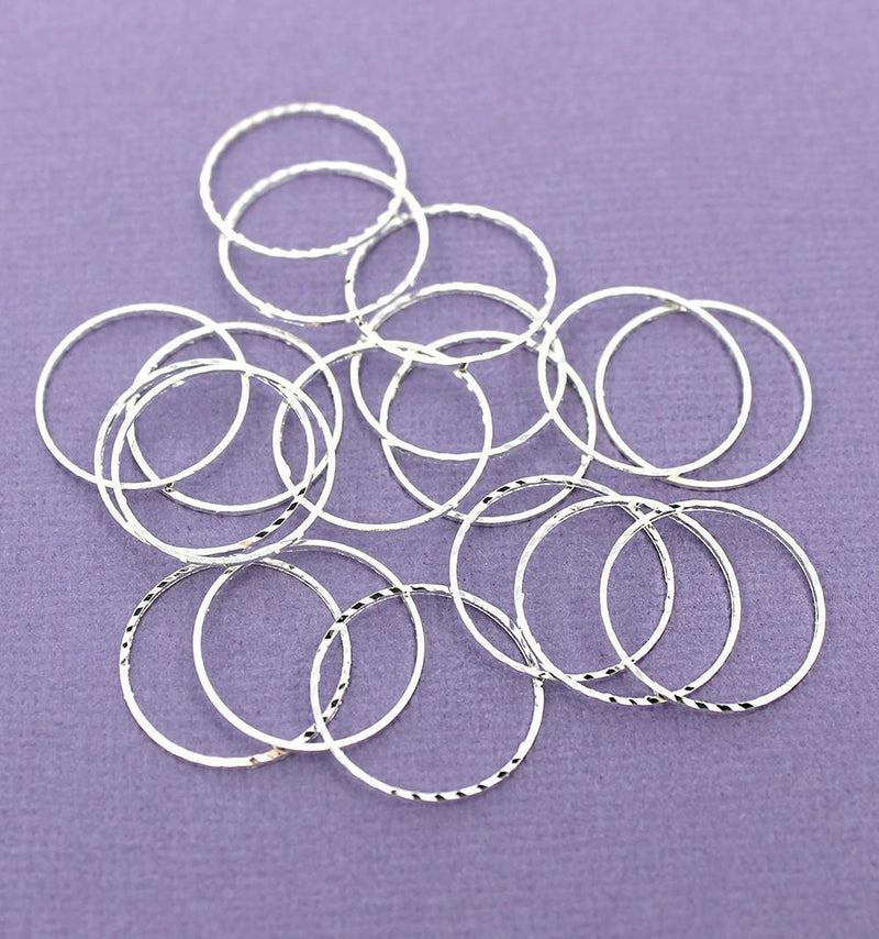 Antique Silver Tone Jump Rings 17mm x 0.58mm - Closed 23 Gauge - 20 Rings - FD381