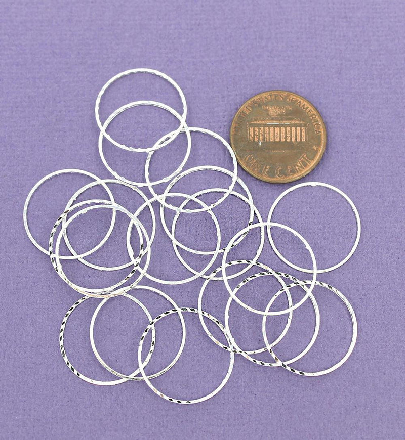Antique Silver Tone Jump Rings 17mm x 0.58mm - Closed 23 Gauge - 20 Rings - FD381