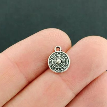 20 Mandala Antique Silver Tone Charms - SC1274