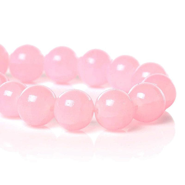 Perles de Verre Rondes 10mm - Rose Bubblegum - 20 Perles - BD783
