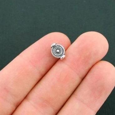 Perles d'espacement de roue 9 mm x 7 mm - ton argent - 20 perles - SC5791