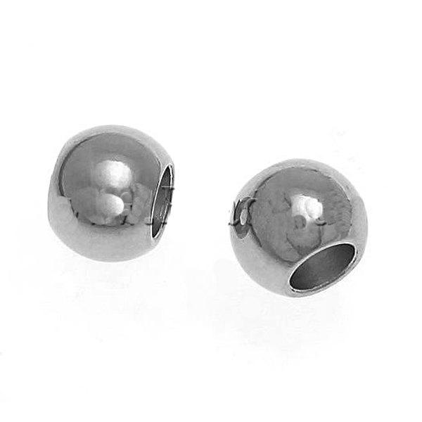 Perles Intercalaires Rondes 6mm x 6mm - Acier Inoxydable Argenté - 20 Perles - FD189