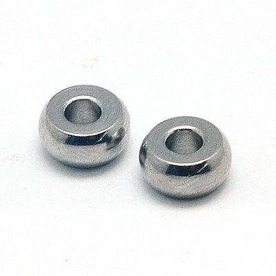 Round Spacer Beads 6mm x 3mm - Silver Stainless Steel - 20 Beads - MT246