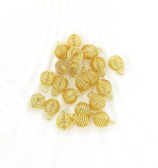 Gold Tone Bead Cages - 13mm x 9mm - 20 Pieces - Z122