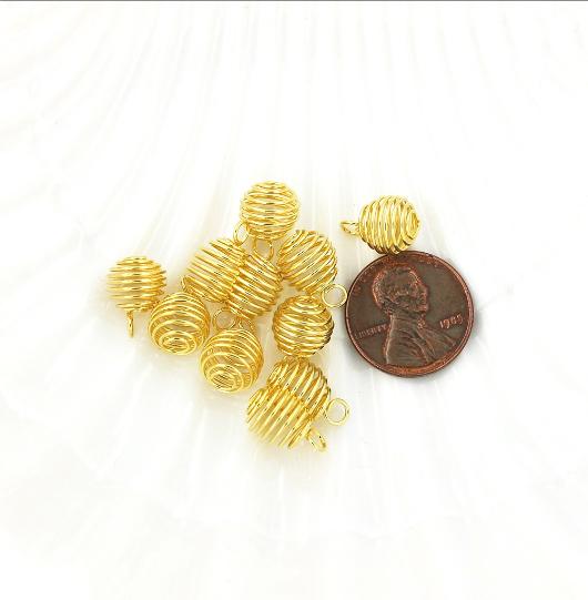 Gold Tone Bead Cages - 13mm x 9mm - 20 Pieces - Z122
