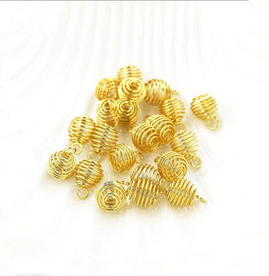 Cages à perles dorées - 13 mm x 9 mm - 20 pièces - Z122