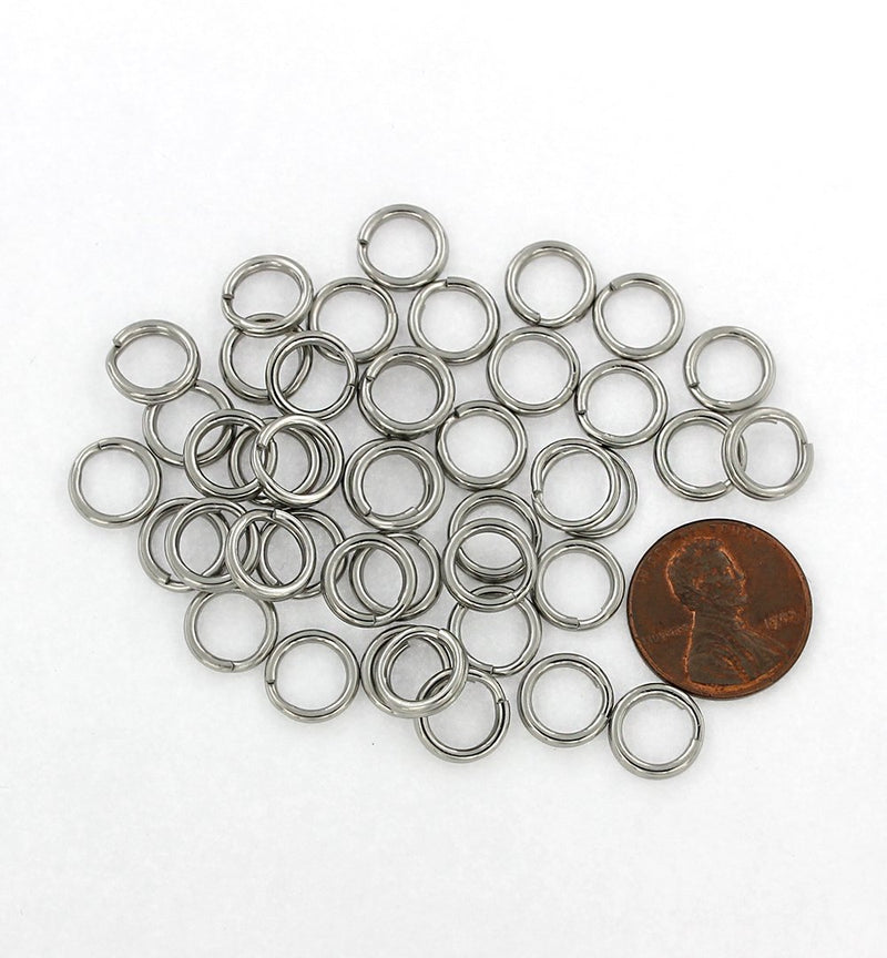 Stainless Steel Split Rings 10mm x 2mm x 1mm - Open Gauge 12 x 18 - 20 Rings - SS034