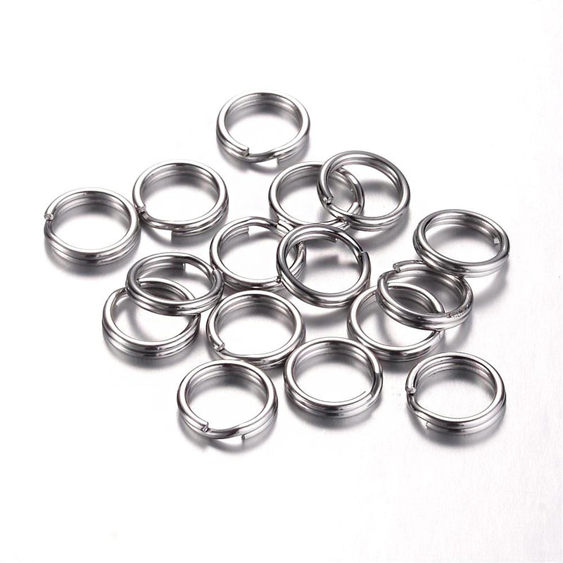 Stainless Steel Split Rings 10mm x 2mm x 1mm - Open Gauge 12 x 18 - 20 Rings - SS034