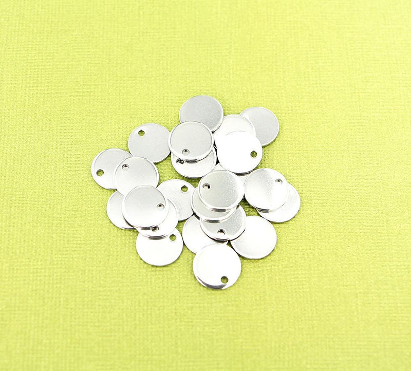 Circle Stamping Blanks - Stainless Steel - 12mm - 20 Tags - MT544