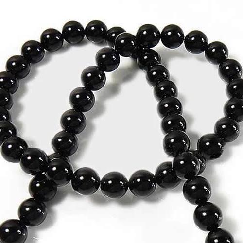 Round Natural Agate Beads 10mm - Midnight Black - 20 Beads - BD068