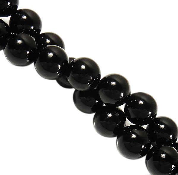 Round Natural Agate Beads 10mm - Midnight Black - 20 Beads - BD068