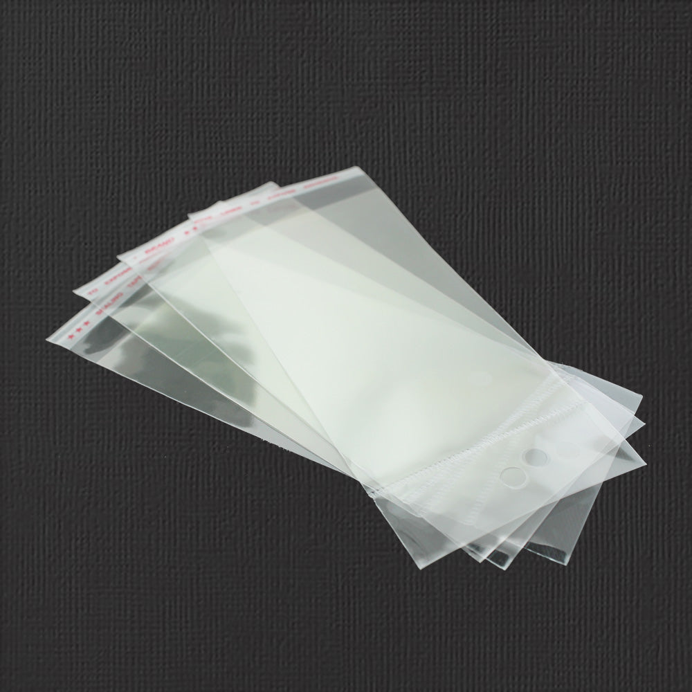 200 Sacs Cellophane 150mm x 60mm Joint Auto-Adhésif - Avec Trou - TL023