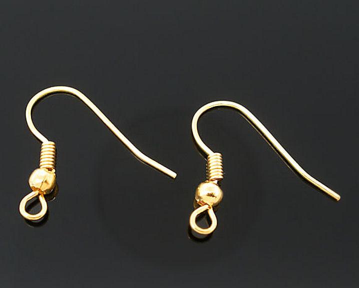 Boucles d'oreilles dorées - Crochets de style français - 18 mm x 18 mm - 200 pièces 100 paires - Z032