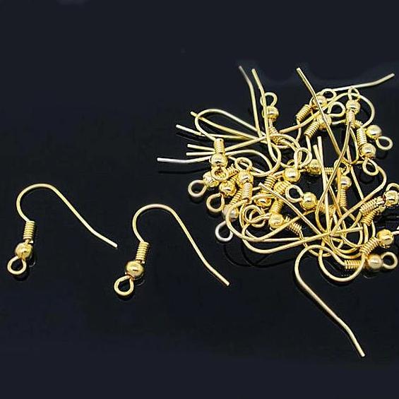 Boucles d'oreilles dorées - Crochets de style français - 18 mm x 18 mm - 200 pièces 100 paires - Z032