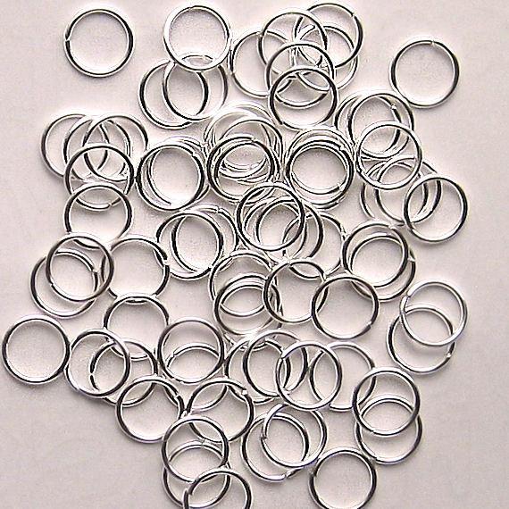 Silver Tone Jump Rings 10mm x 1.5mm - Open 15 Gauge - 200 Rings - J007