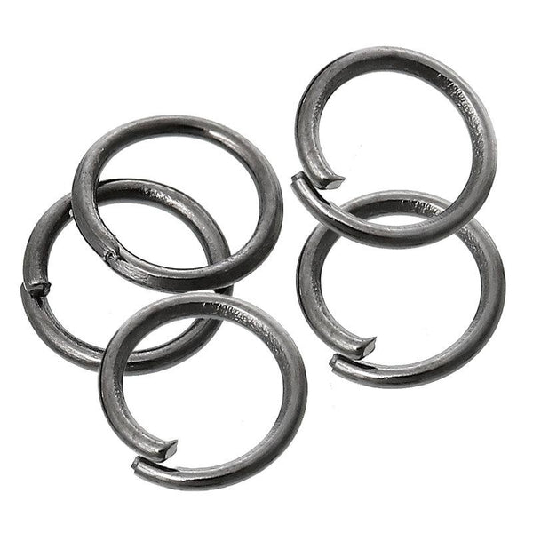 Gunmetal Tone Jump Rings 6mm x 0.7mm - Open 21 Gauge - 200 Rings - J057