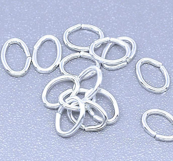 Silver Tone Oval Jump Rings 5.5mm x 4mm x 0.7mm - Open 21 Gauge - 200 Rings - J056