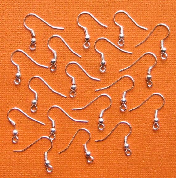 Silver Tone Earrings - French Style Hooks - 20mm x 17mm - 200 Pieces 100 Pairs - Z050